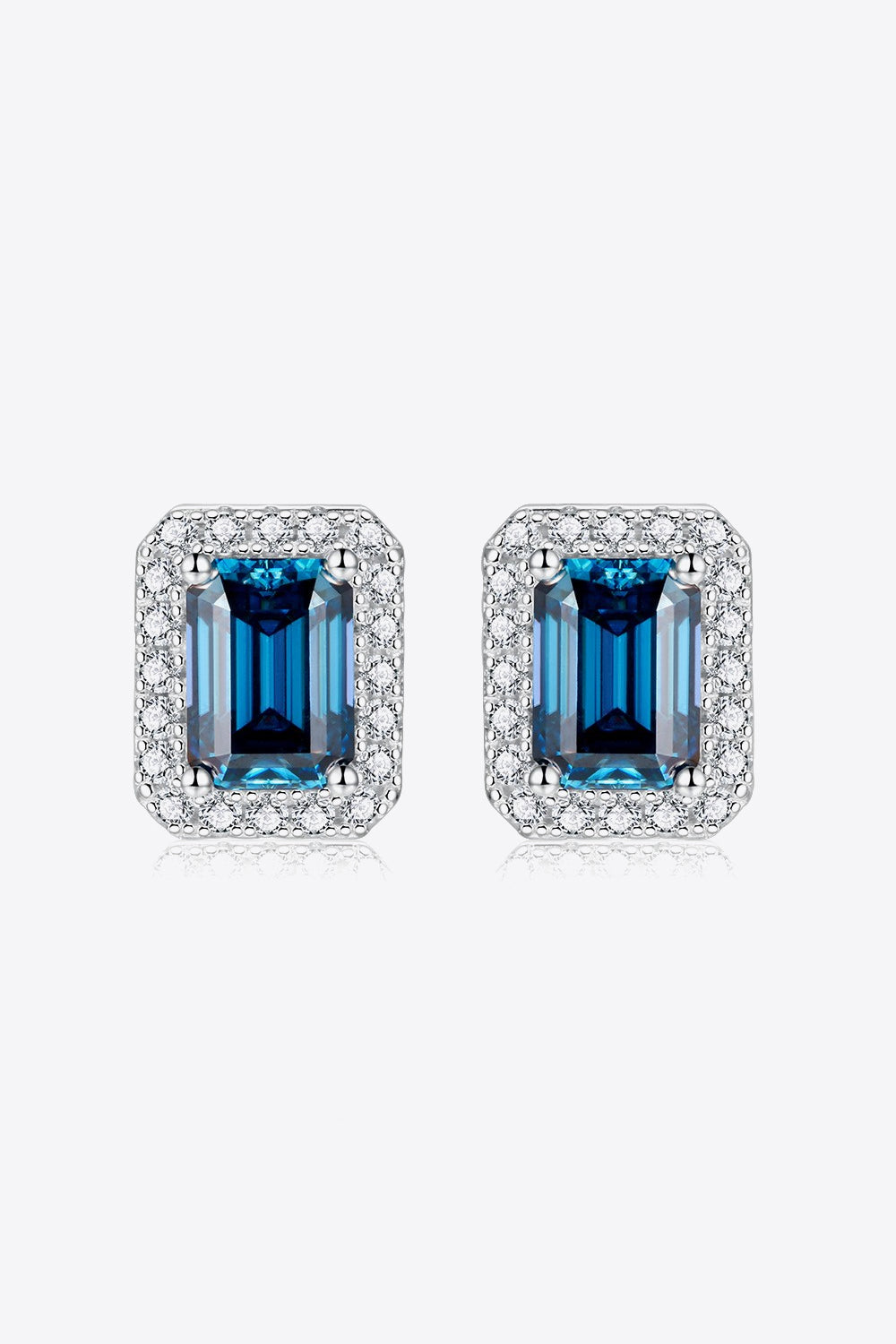 Southern Shores 2 Carat Moissanite Stud Earrings in Indigo
