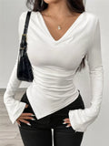 Asymmetrical Long Sleeve Fitted T-Shirt - Southern Shores Clothing