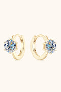 2 Carat Moissanite Sterling Silver Huggie Earrings - Southern Shores Clothing