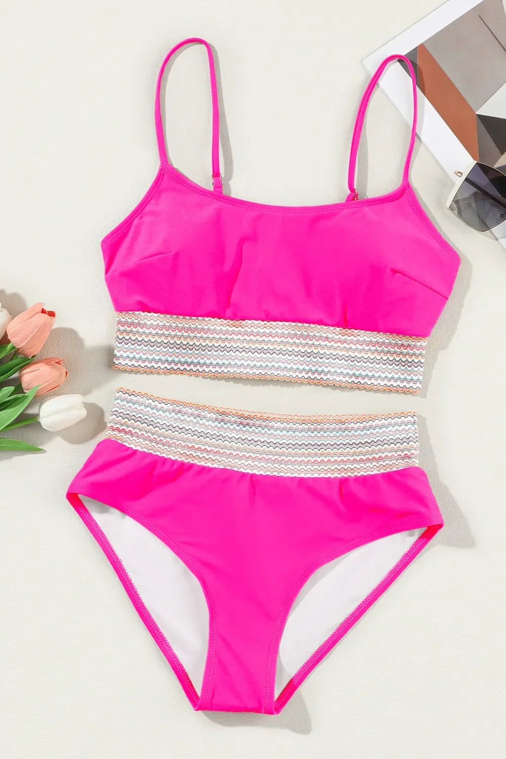 Scoop Neck Spaghetti Strap Two-Piece Swim Set Removable Padding - Southern Shores Clothing