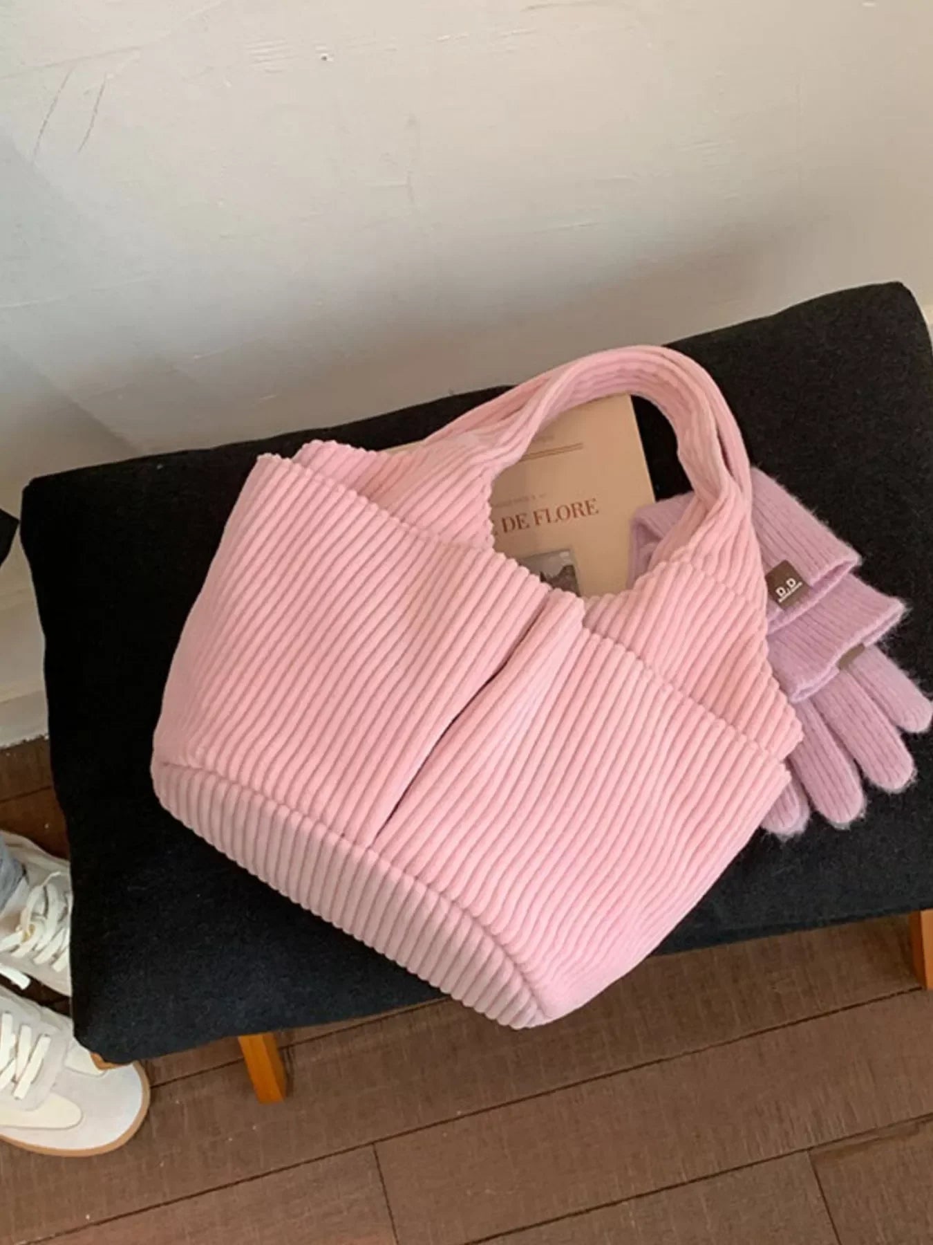 Corduroy Handbag With Classic Silhouette - Southern Shores Clothing