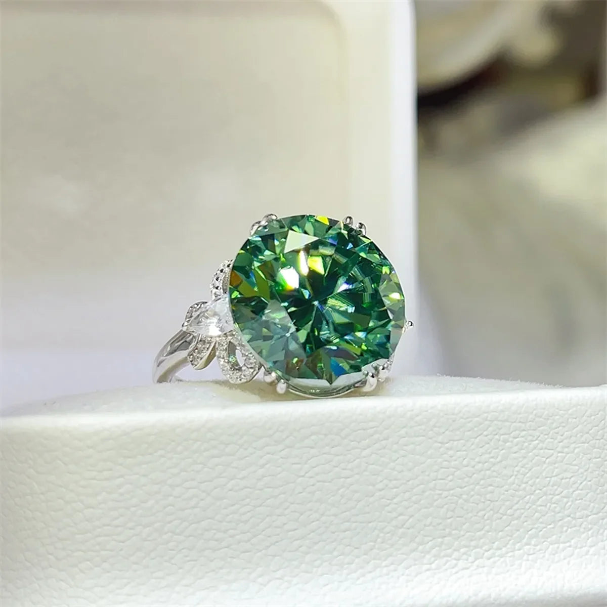 10 Carat Moissanite Platinum Plated Sterling Silver Ring - Southern Shores Clothing