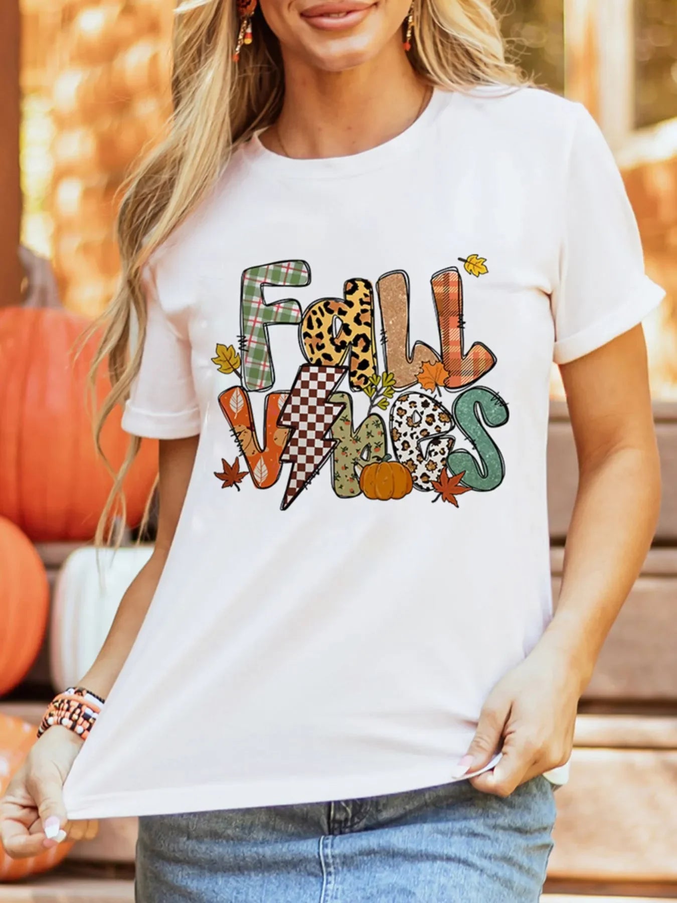 Fall Vibes Casual T Shirt With Slight Stretch Design - Southern Shores Clothing