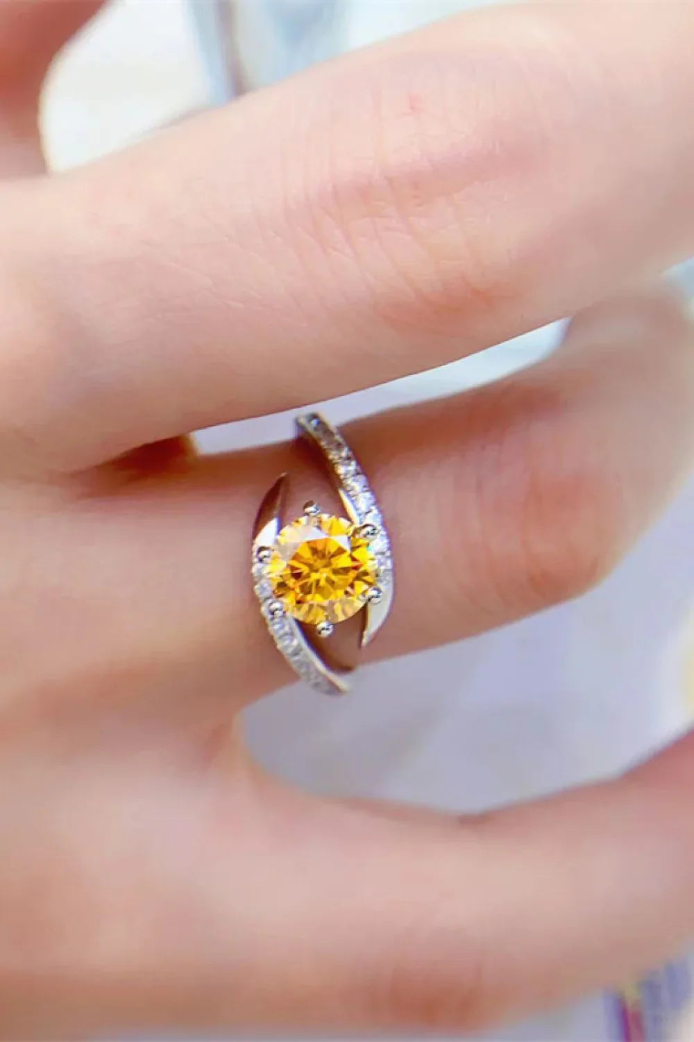 1 Carat Moissanite Sterling Silver Ring Coastal - Southern Shores Clothing