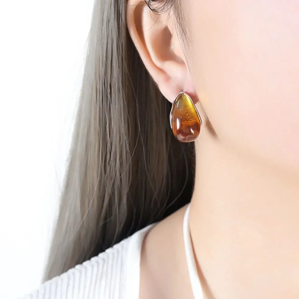 Handcrafted Resin Teardrop Earrings Lightweight Coastal - Southern Shores Clothing