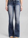 High-Rise Flare Jeans With Gradient Wash - Southern Shores Clothing