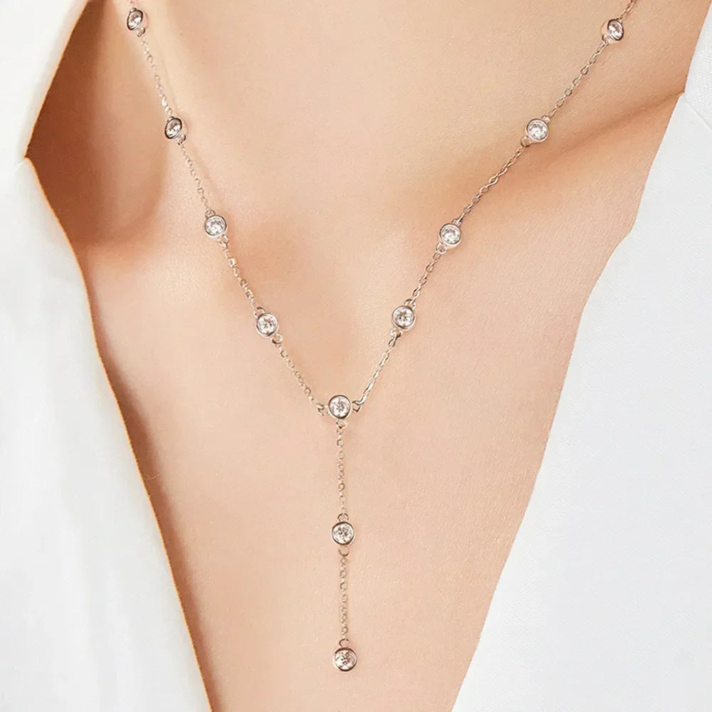 1.1 Carat D Color VVS1 Moissanite Sterling Silver Necklace - Southern Shores Clothing
