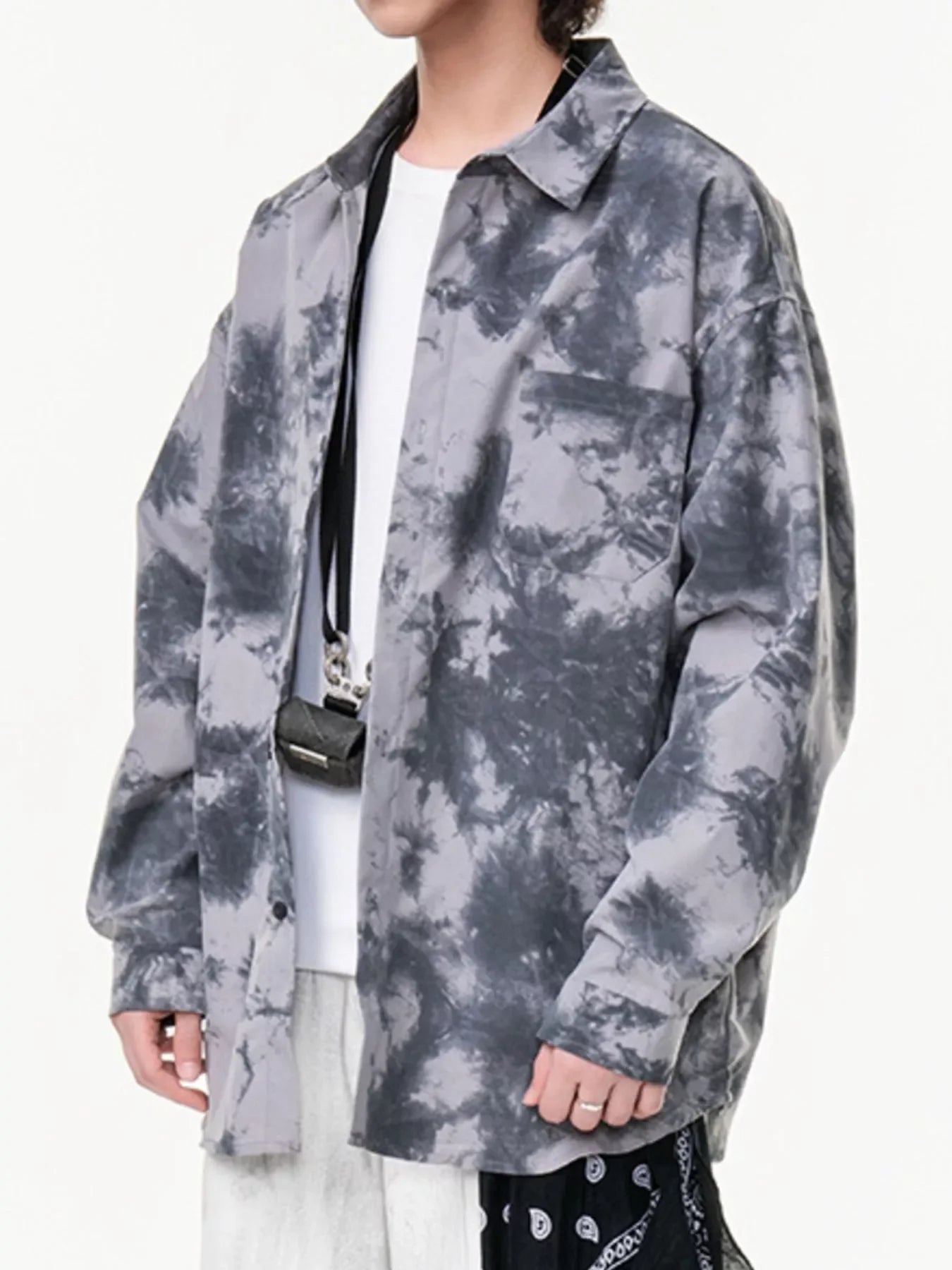 Plus Size Tie-Dye Oversized Buttoned Shirt - Southern Shores Clothing