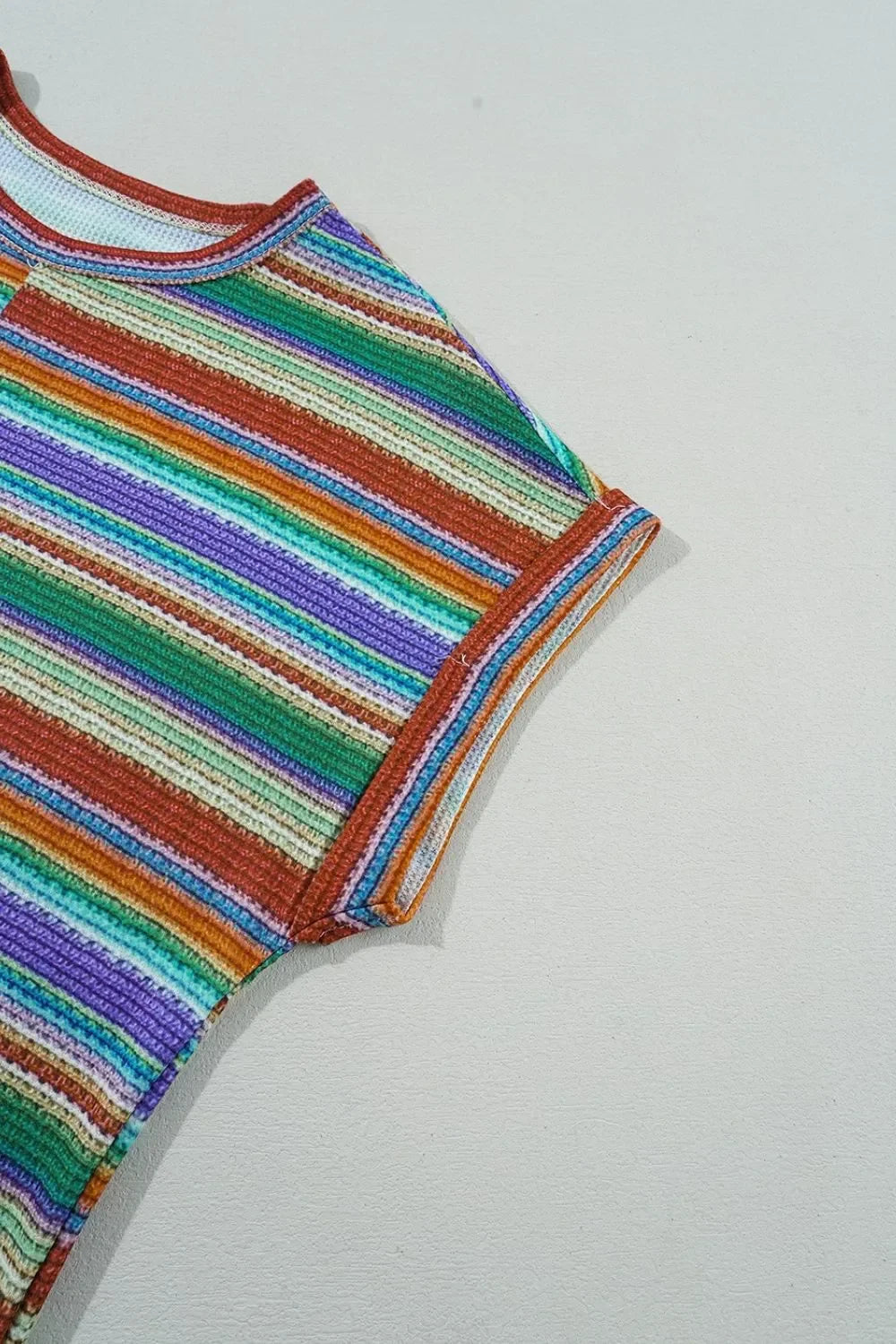 Striped Twist Hem Cap Sleeve Top For Casual Daywear Style - Southern Shores Clothing