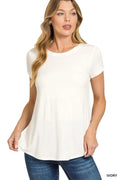 Flowy Round Hem Rayon Short Sleeve Tee Lightweight - Southern Shores Clothing
