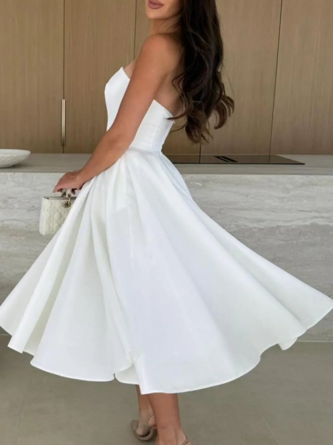 Tube Midi Dress With Clean Silhouette For Coastal Style - Southern Shores Clothing