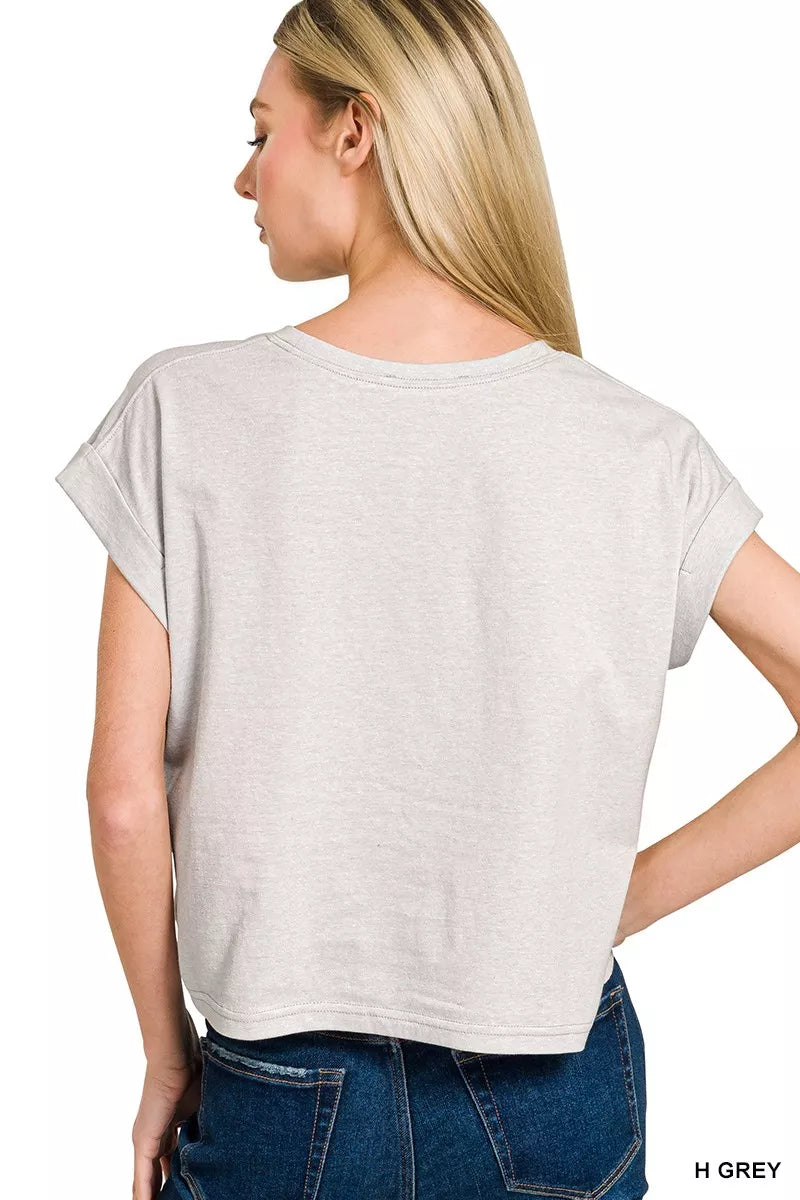 American Flag Round Neck Short Sleeve T Shirt