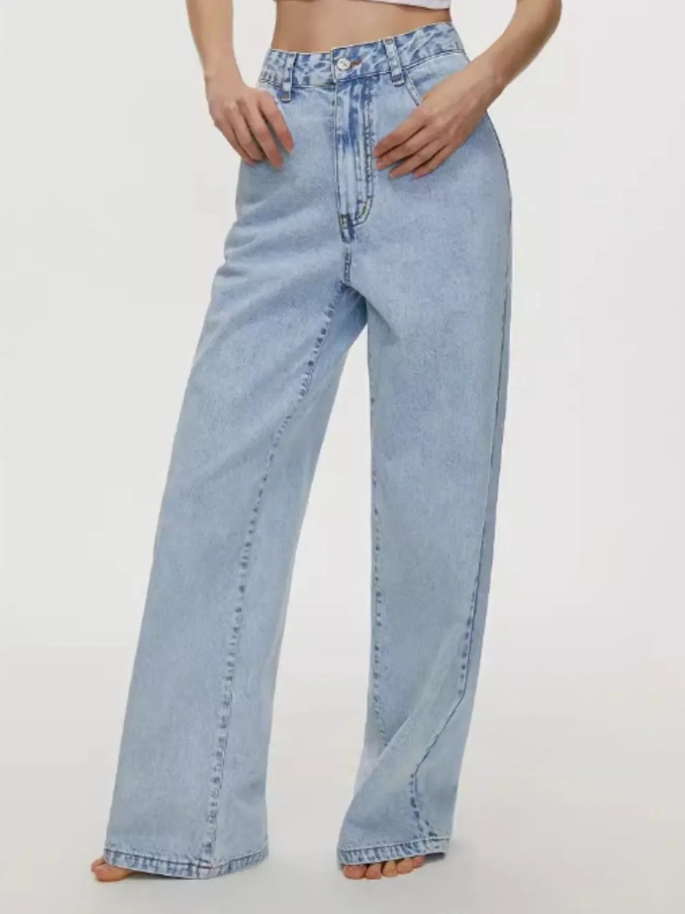 Charleston Inspired High-Waisted Wide Leg Jeans Denim - Southern Shores Clothing