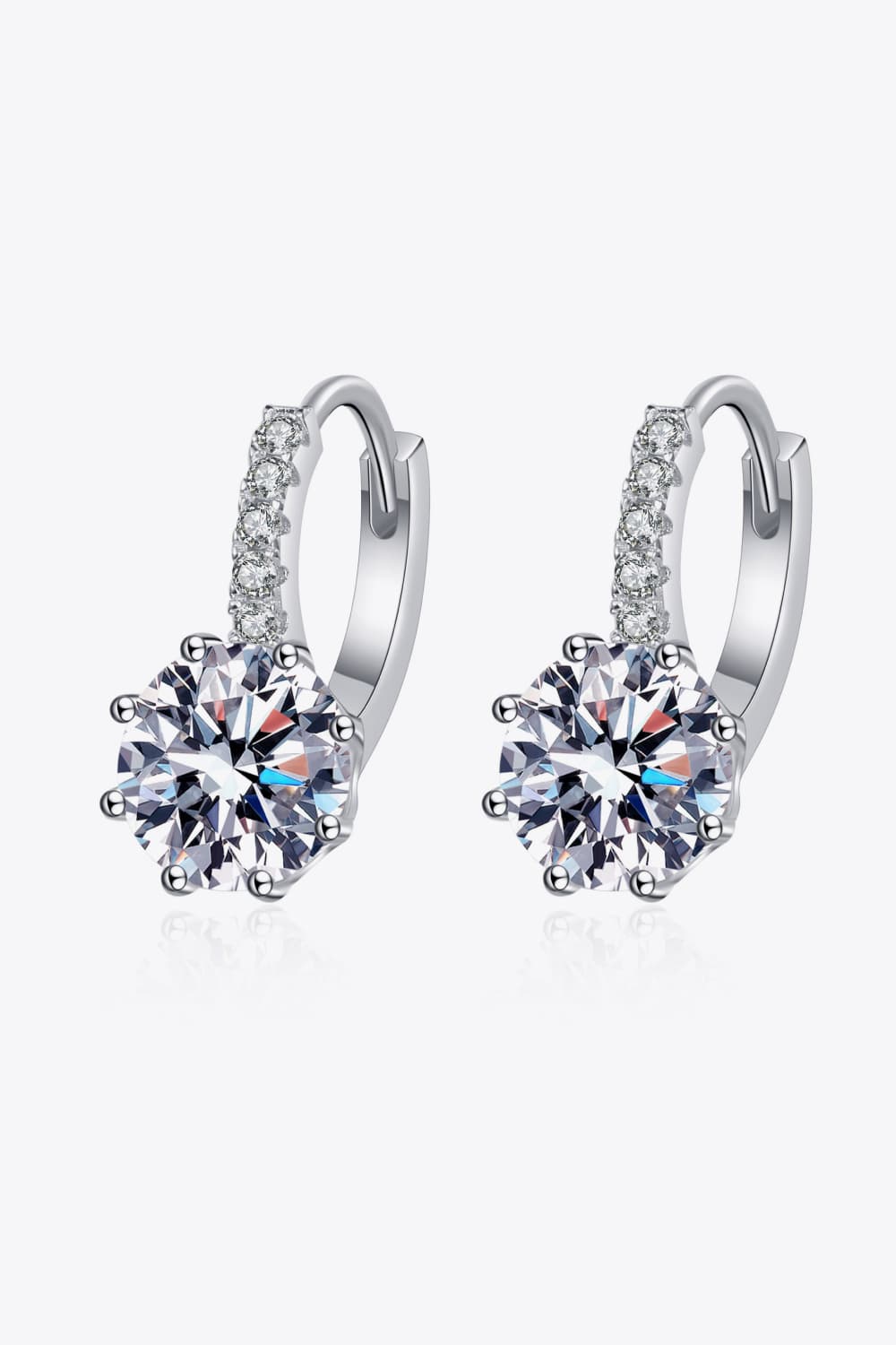 Southern Shores 4 Carat Moissanite Rhodium-Plated Sterling Silver Earrings
