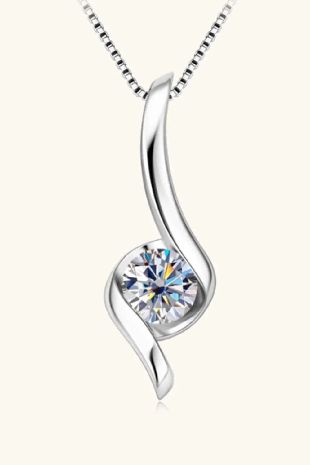 Minimalist 1 Carat Moissanite Sterling Silver Necklace - Southern Shores Clothing
