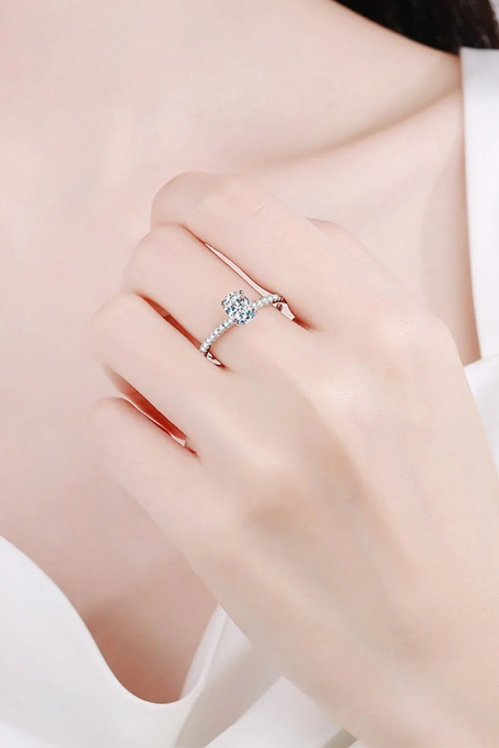 1 Carat Moissanite Sterling Silver Solitaire Ring - Southern Shores Clothing