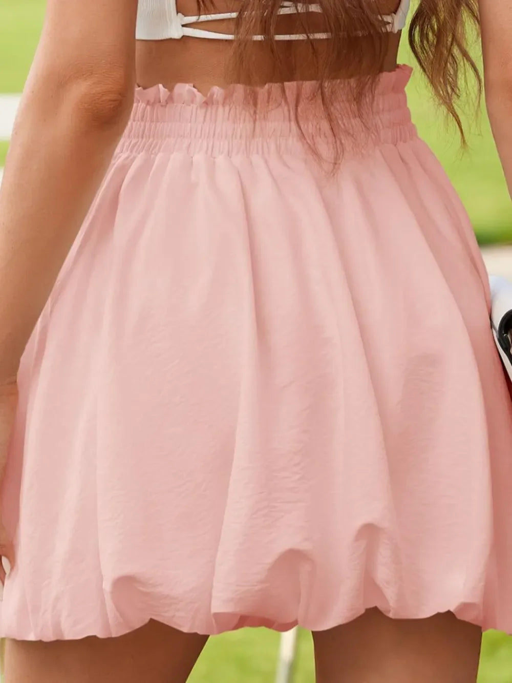 Frill Smocked Adjustable Waist Mini Skirt - Southern Shores Clothing