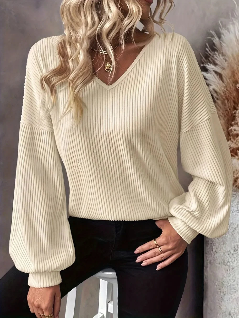 V Neck Bow Back T Shirt With Drop Shoulder Relaxed Fit - Southern Shores Clothing