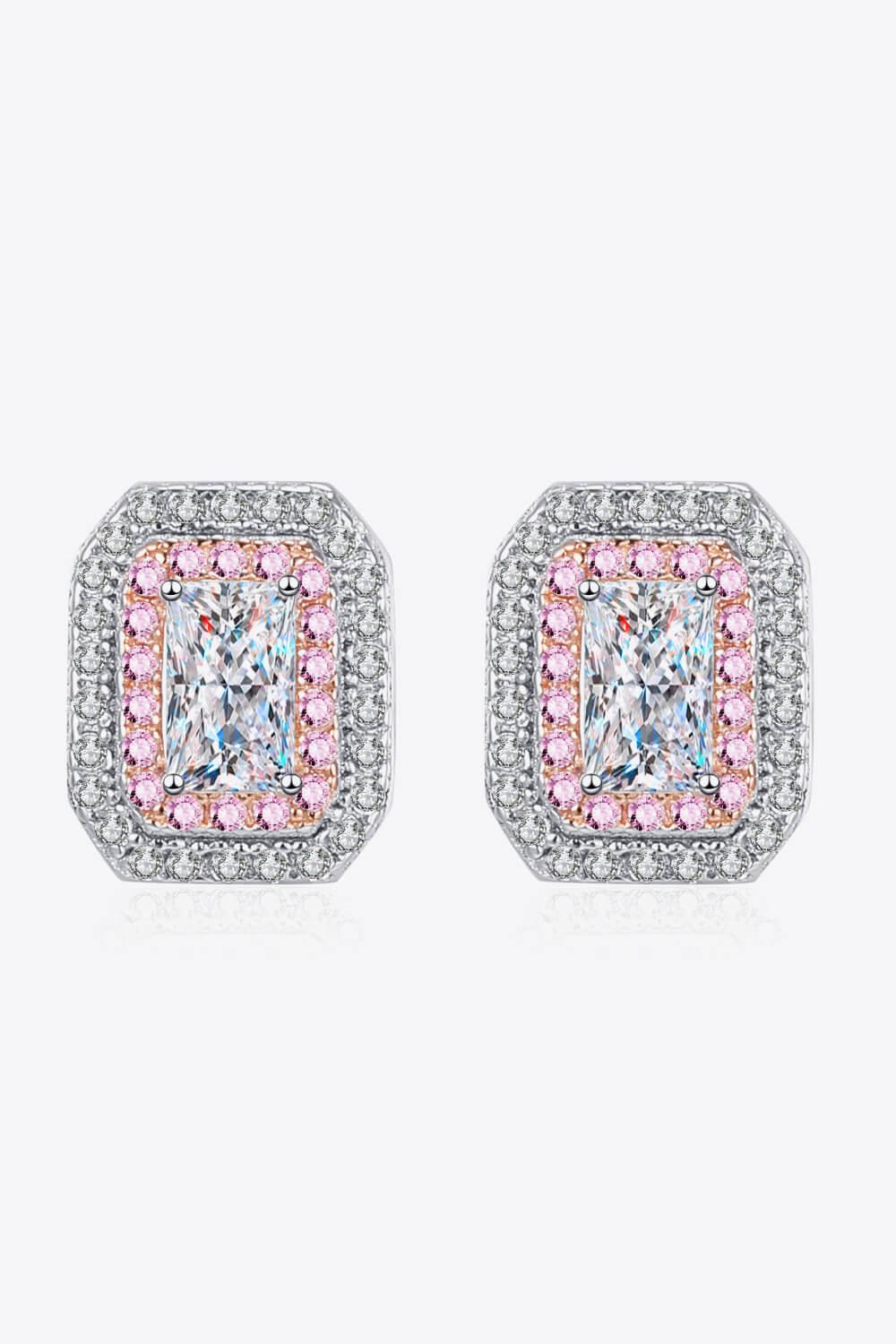 1 Carat Moissanite Zircon Geometric Stud Earrings - Southern Shores Clothing