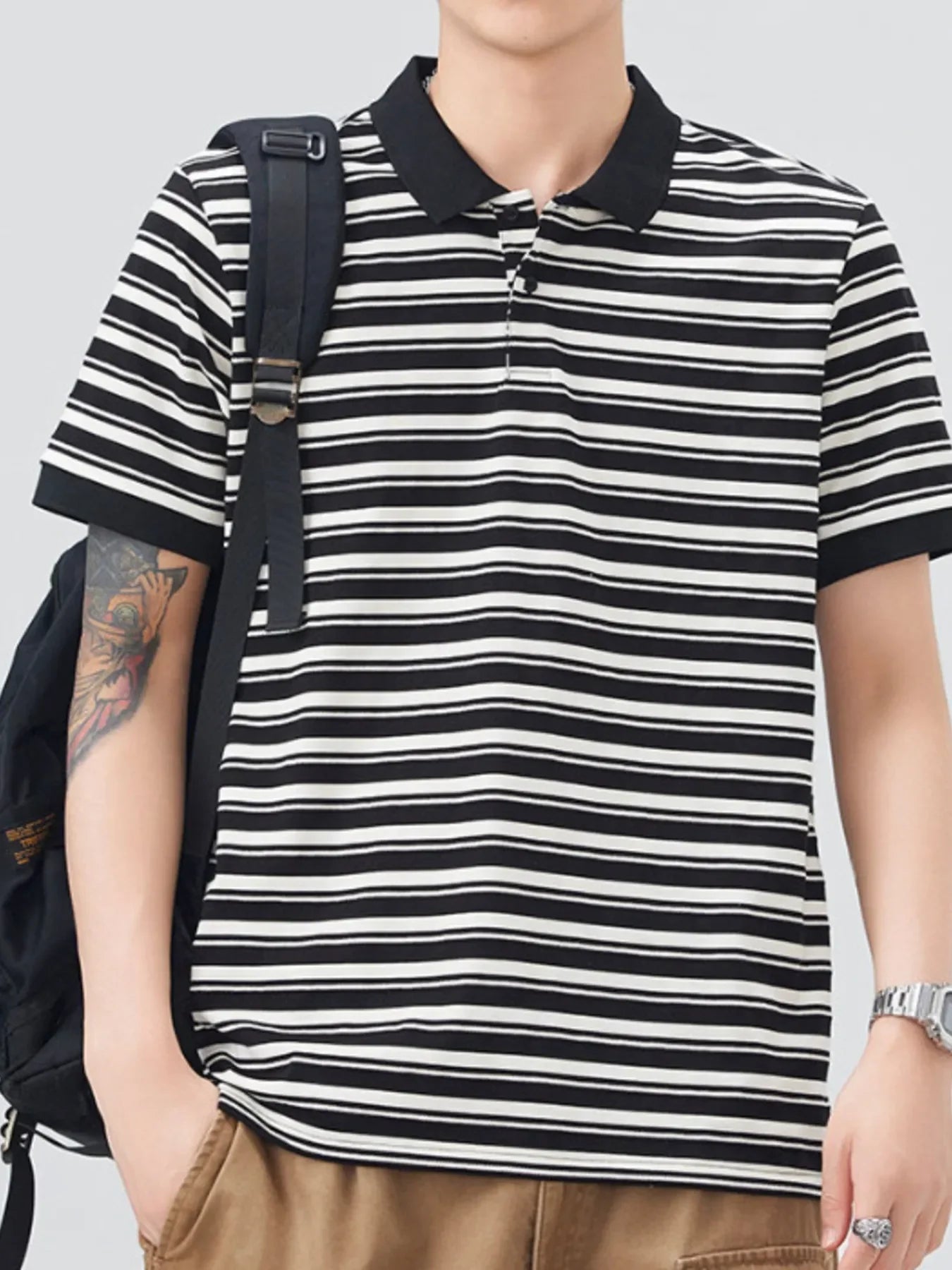 Plus Size Cotton Blend Button Detail Polo - Southern Shores Clothing
