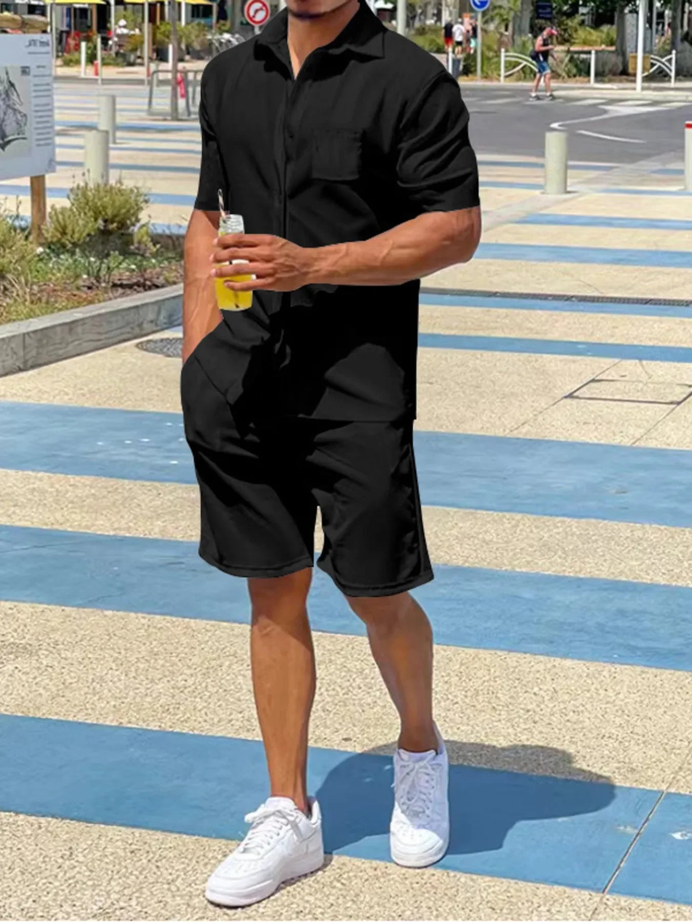 Men's Plus Size Button Up Shirt and Shorts Set - Southern Shores Clothing