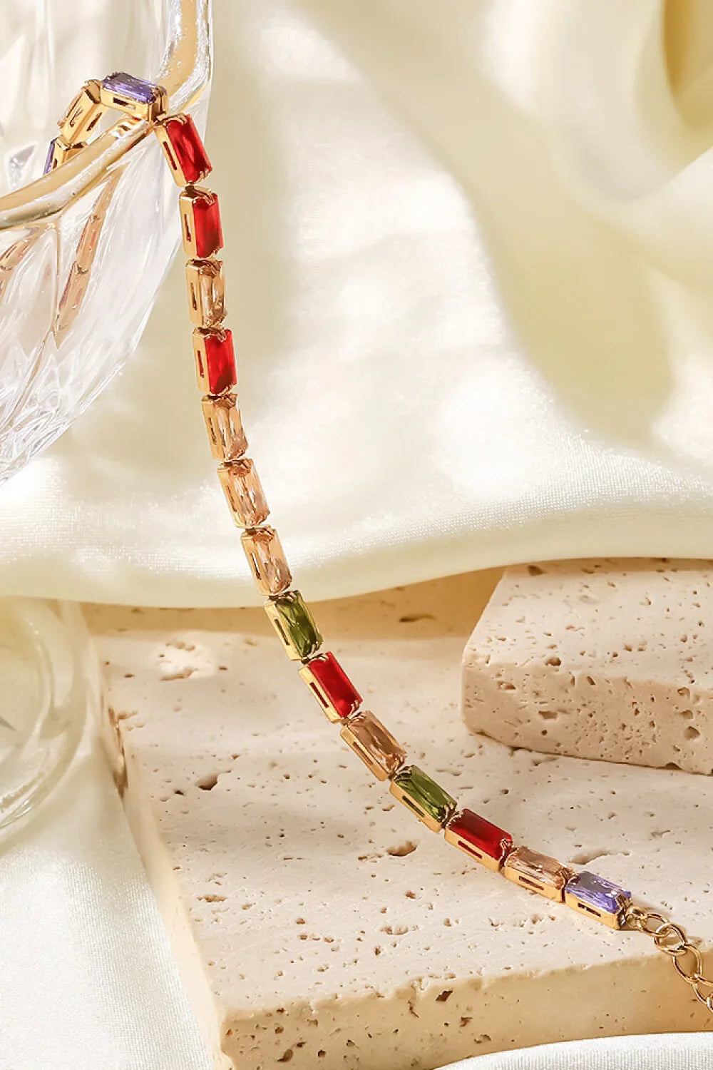 18K Gold Plated Multicolored Cubic Zirconia Bracelet - Southern Shores Clothing