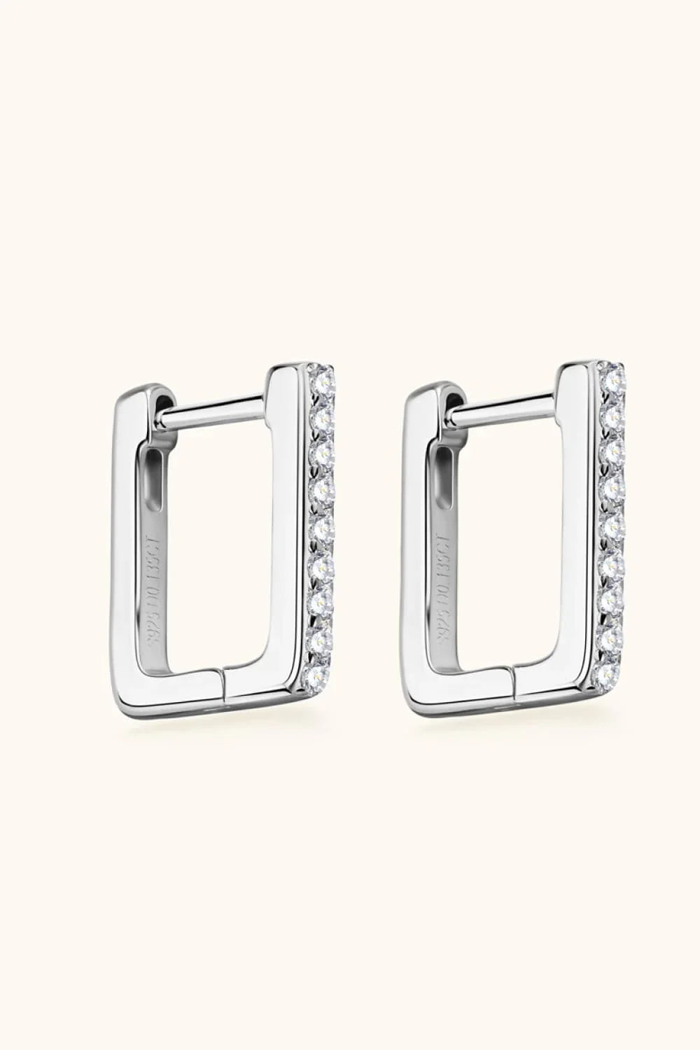 Minimalist Moissanite Geometric Sterling Silver Earrings - Southern Shores Clothing