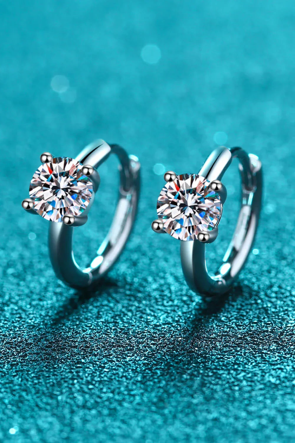 1 Ct Moissanite Sterling Silver Huggie Earrings - Southern Shores Clothing