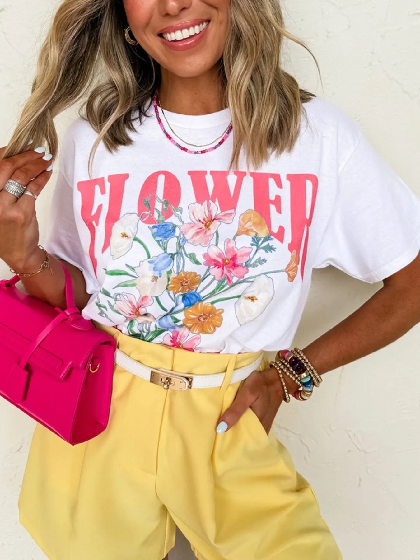 Flower Market Graphic T Shirt With Floral Design - Southern Shores Clothing
