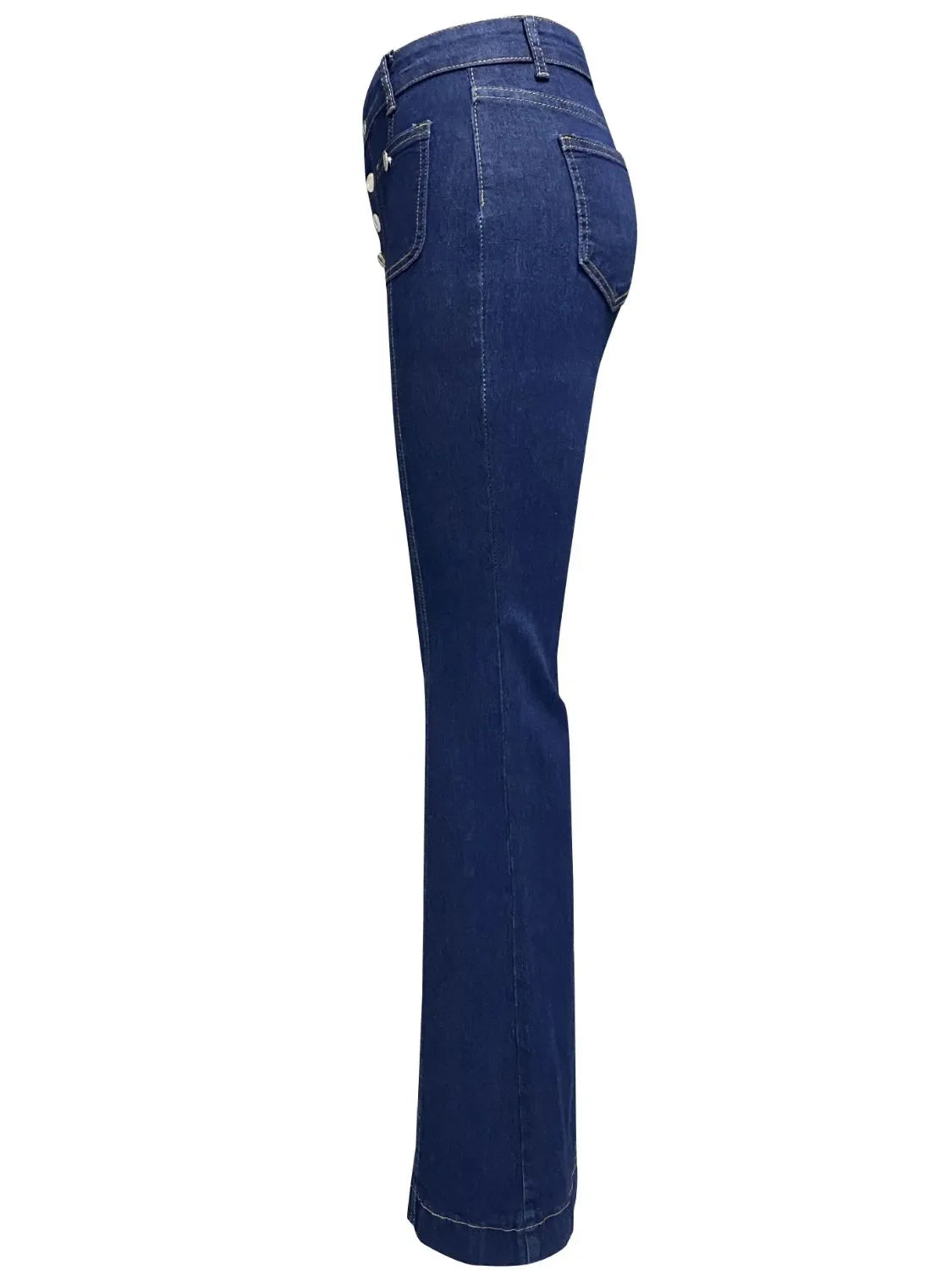 Stretch Denim Flare Jeans With Pockets For Everyday Comfort - Southern Shores Clothing