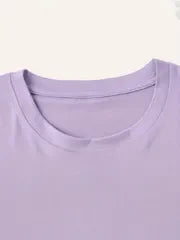 Letter Graphic Round Neck Short Sleeve T-Shirt - Southern Shores Clothing