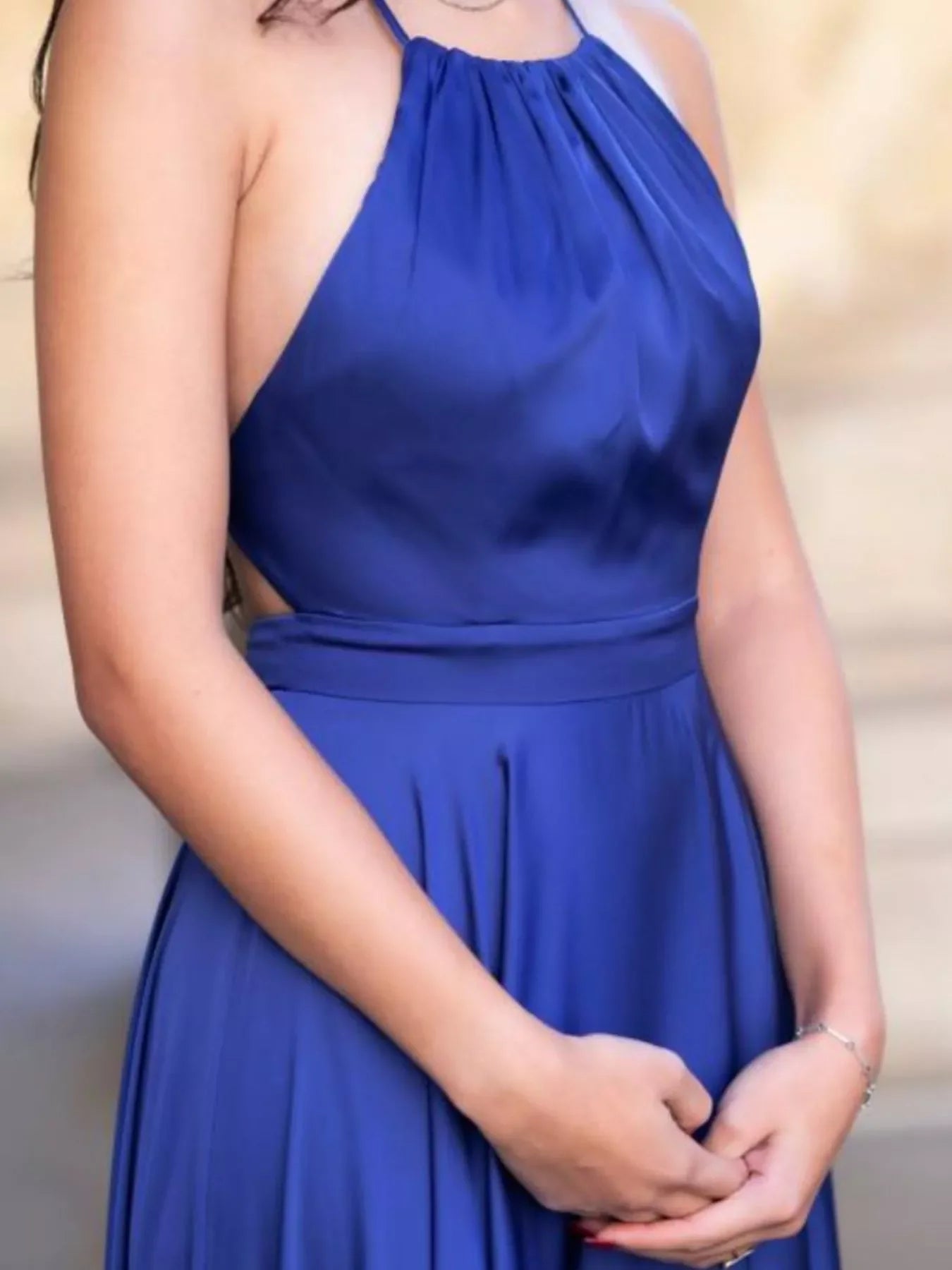Halter Neck Maxi Dress With Slit And Backless - Southern Shores Clothing