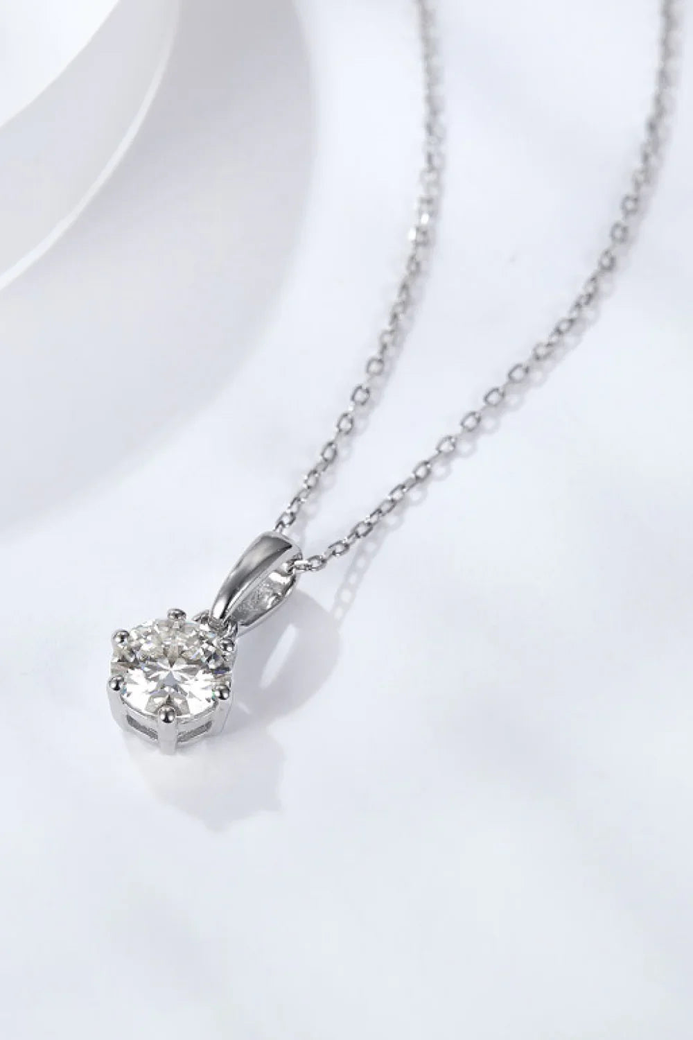 2 Carat Moissanite 6-Prong Minimalist Pendant Necklace - Southern Shores Clothing