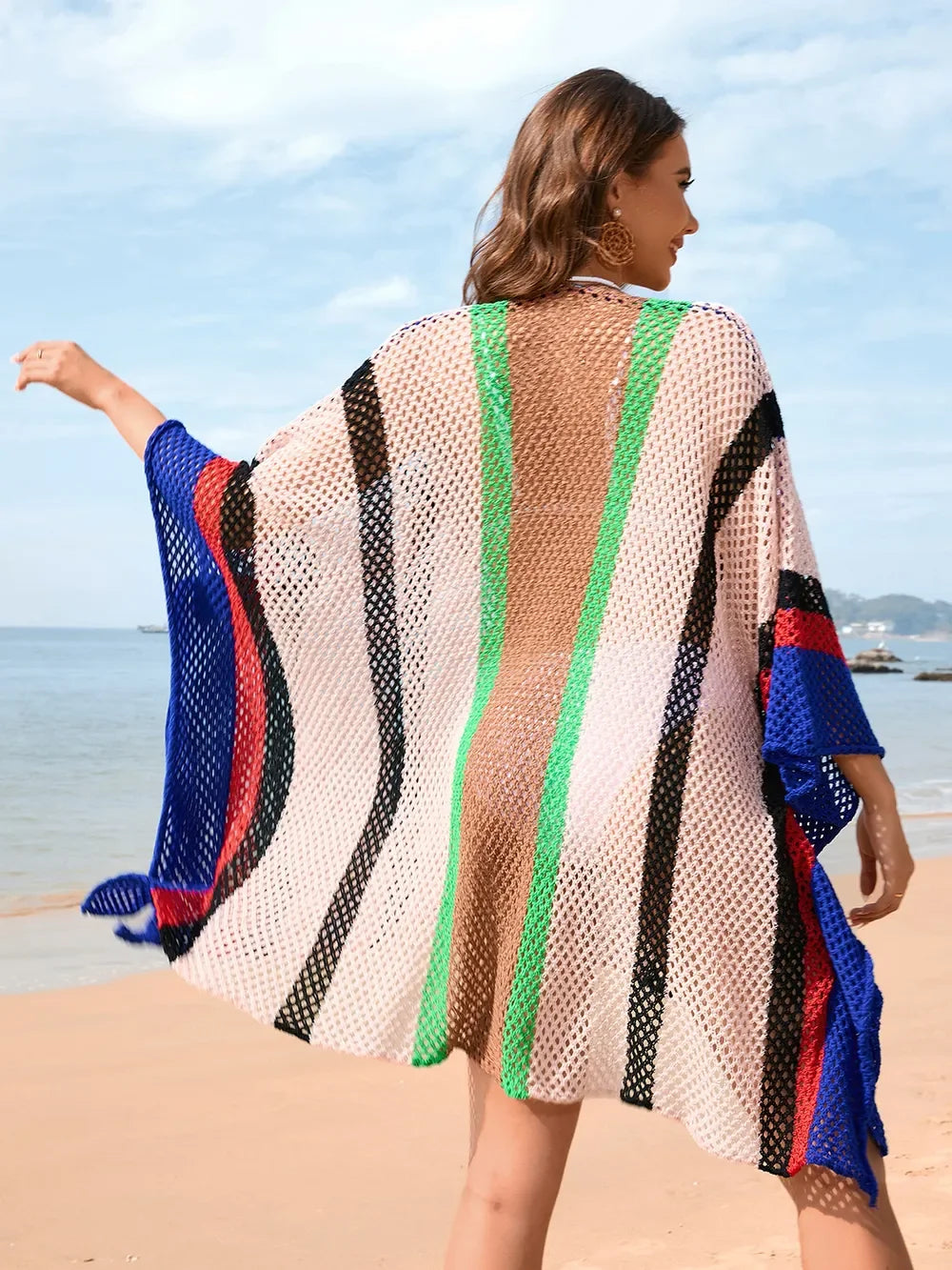 Stretchy Openwork Plunge Beach Cover-Up One Size - Southern Shores Clothing