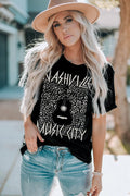 Graphic T Shirt With Cuffed Short Sleeves Round Neck - Southern Shores Clothing