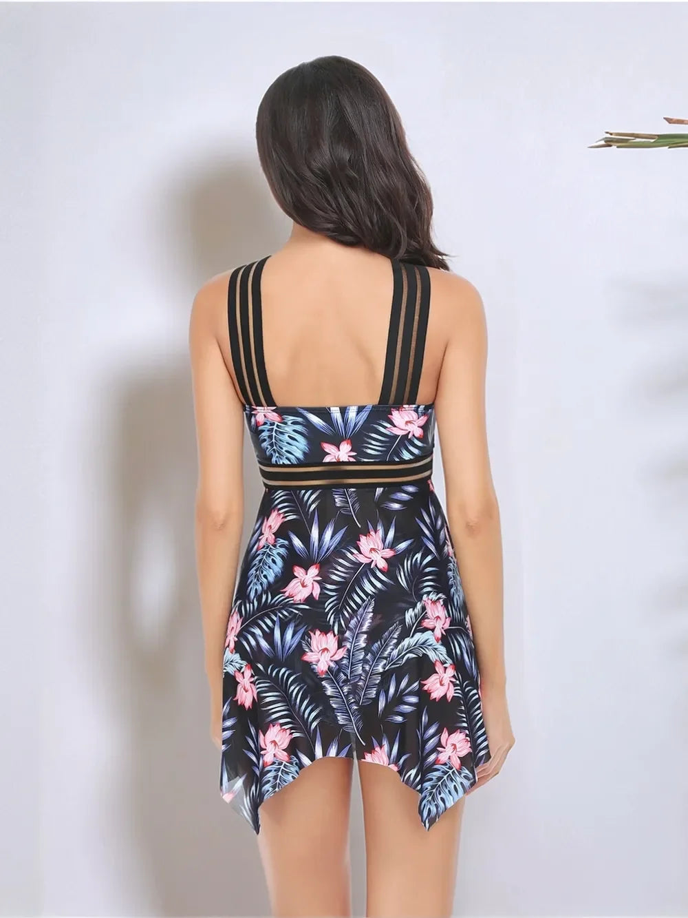 Crisscross Cutout Printed Two-Piece Swim Set With Removable Pads - Southern Shores Clothing