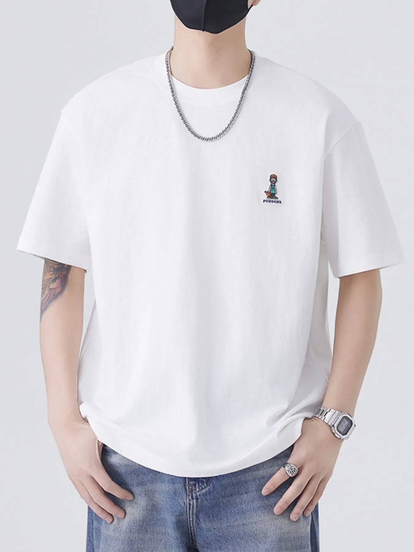Plus Size Round Neck Embroidered T Shirt - Southern Shores Clothing