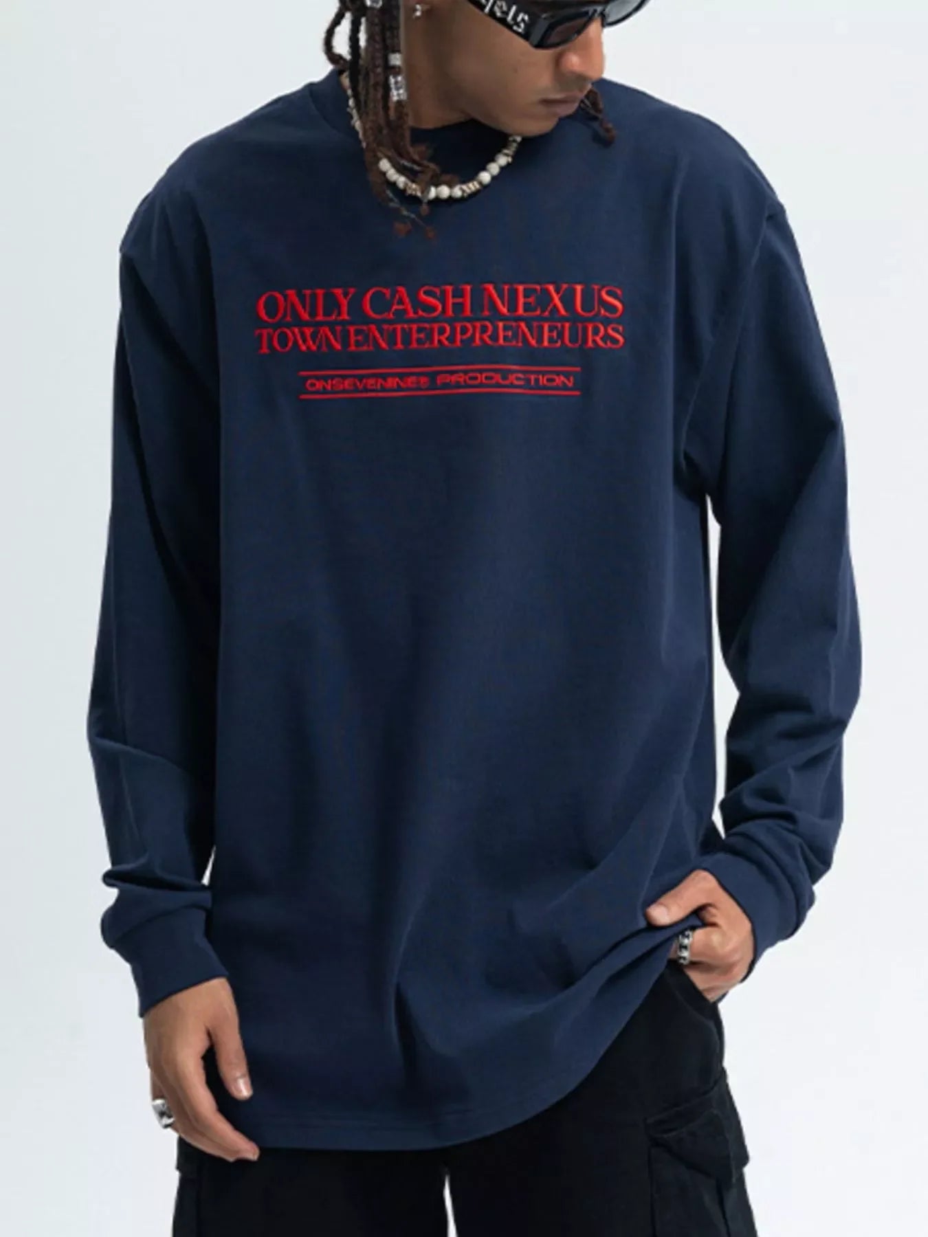 Letter Long Sleeve Stretch Tee Cotton Blend - Southern Shores Clothing