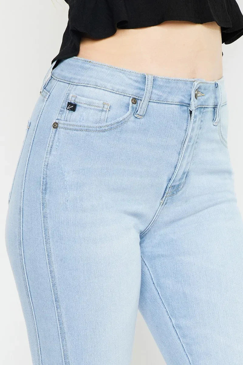 High Rise Curvy Flare Jeans With Stretch Denim - Southern Shores Clothing