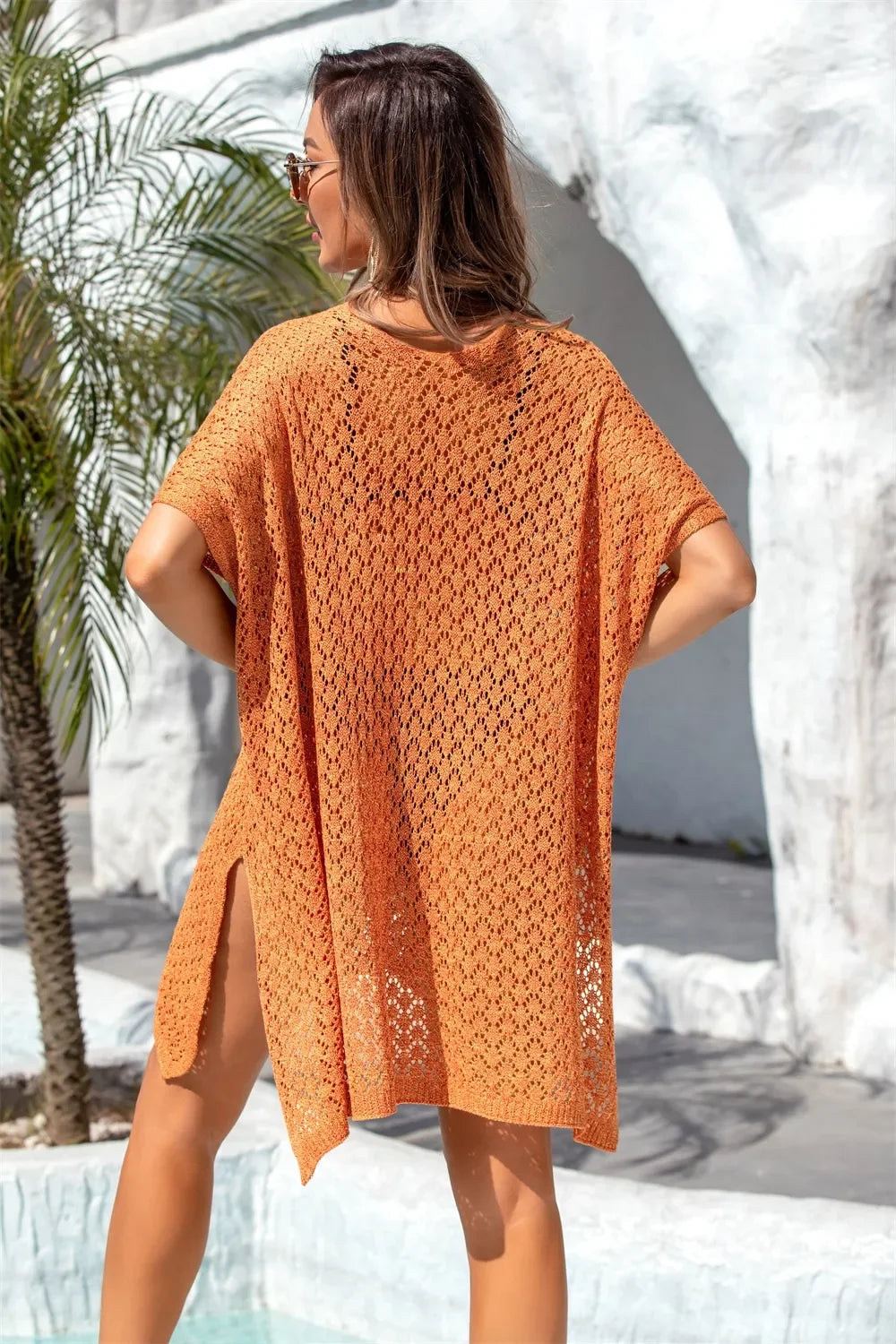 Angel Wings Openwork Sheer Polyester Cover Up One Size - Southern Shores Clothing