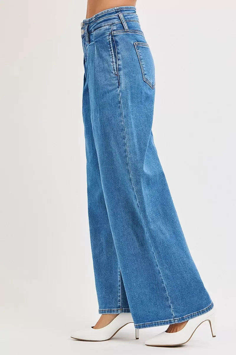 Plus Size Mid Rise Wide Leg Denim Jeans Classic - Southern Shores Clothing