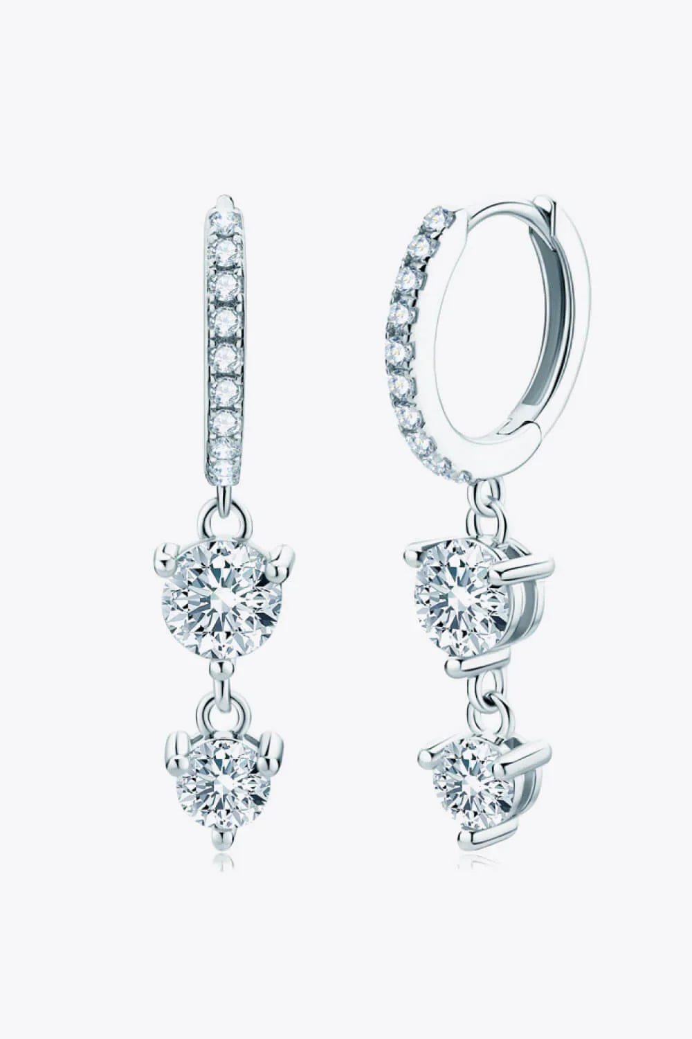 Lightweight Minimalist Moissanite Drop Earrings - Southern Shores Clothing