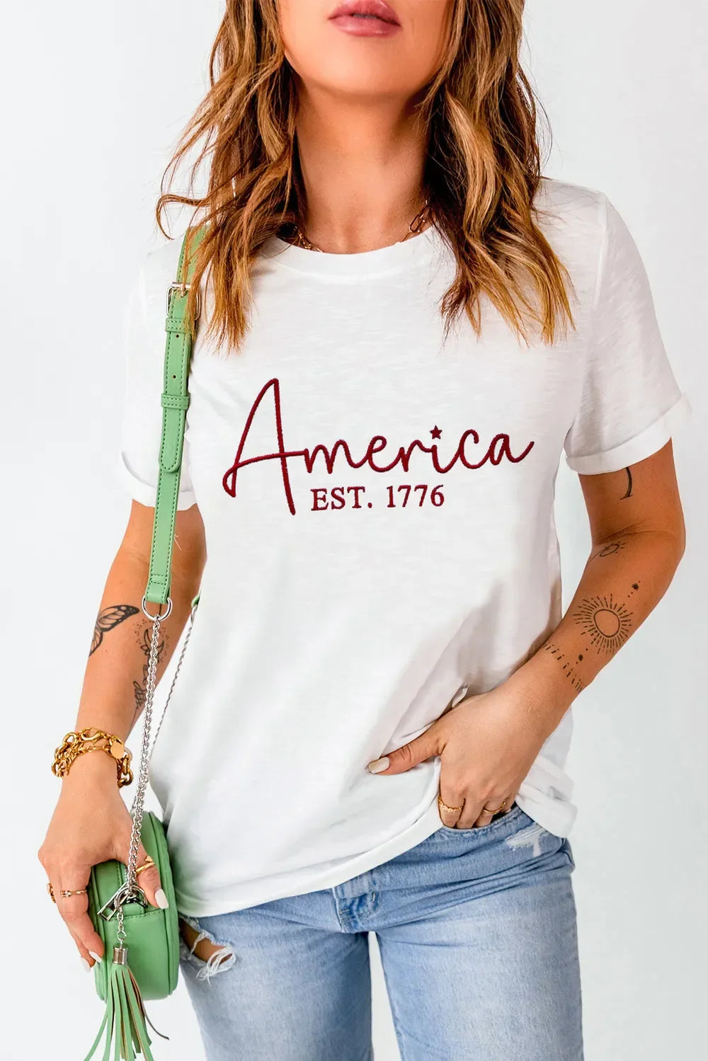 Letter Graphic Round Neck Short Sleeve T Shirt - Southern Shores Clothing