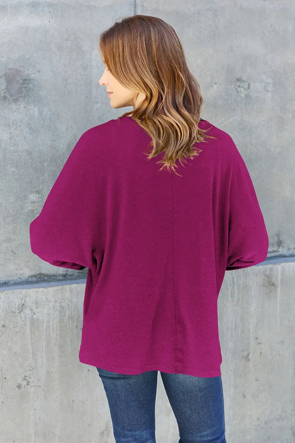 Basic Round Neck Long Sleeve T Shirt Top - Southern Shores Clothing