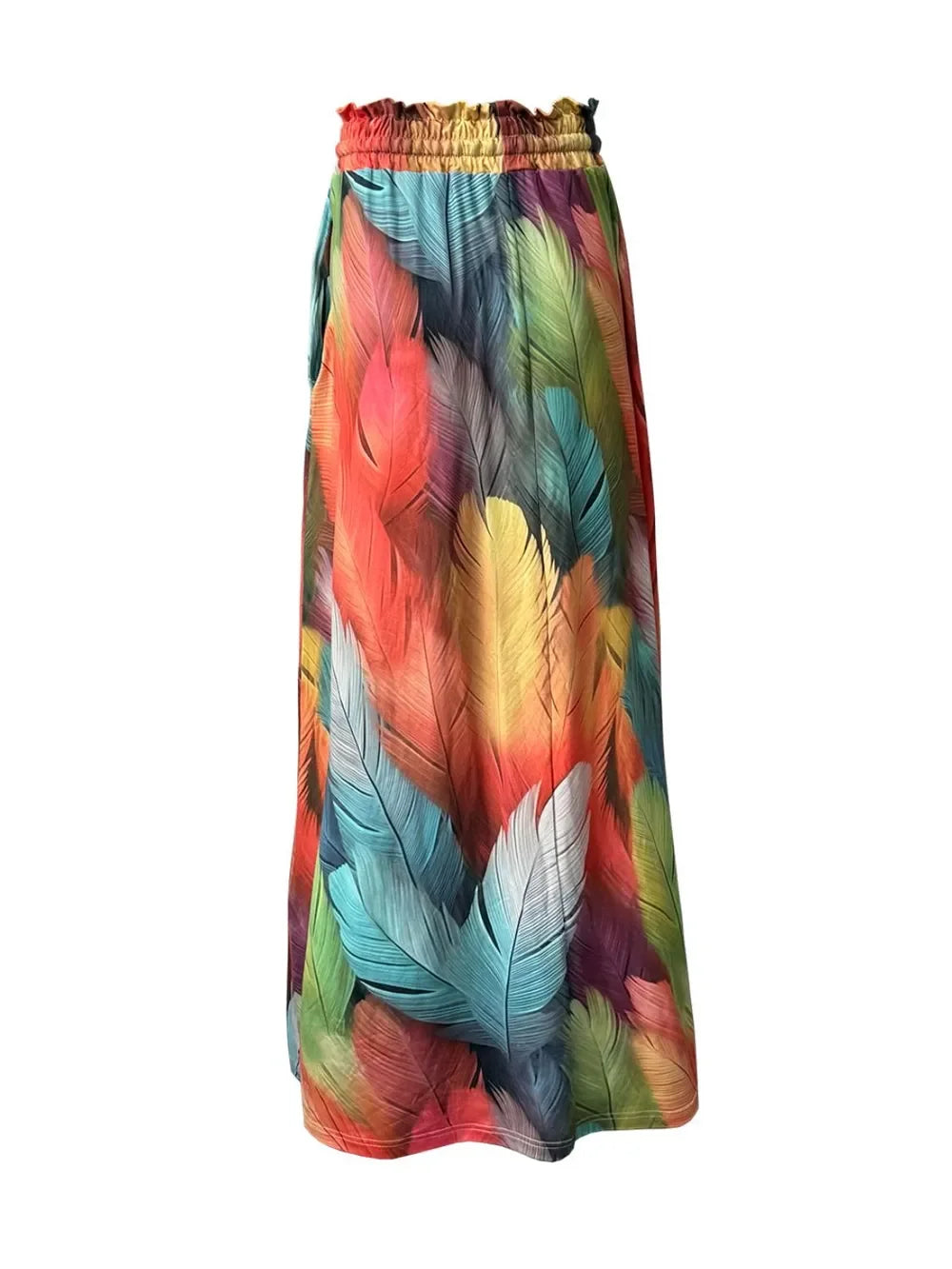 Printed Maxi Skirt With Pockets And Drawstring - Southern Shores Clothing