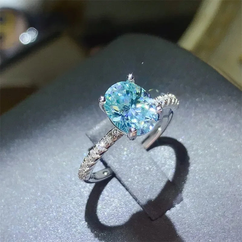 Moissanite Zircon Sterling Silver Ring Center Stone - Southern Shores Clothing