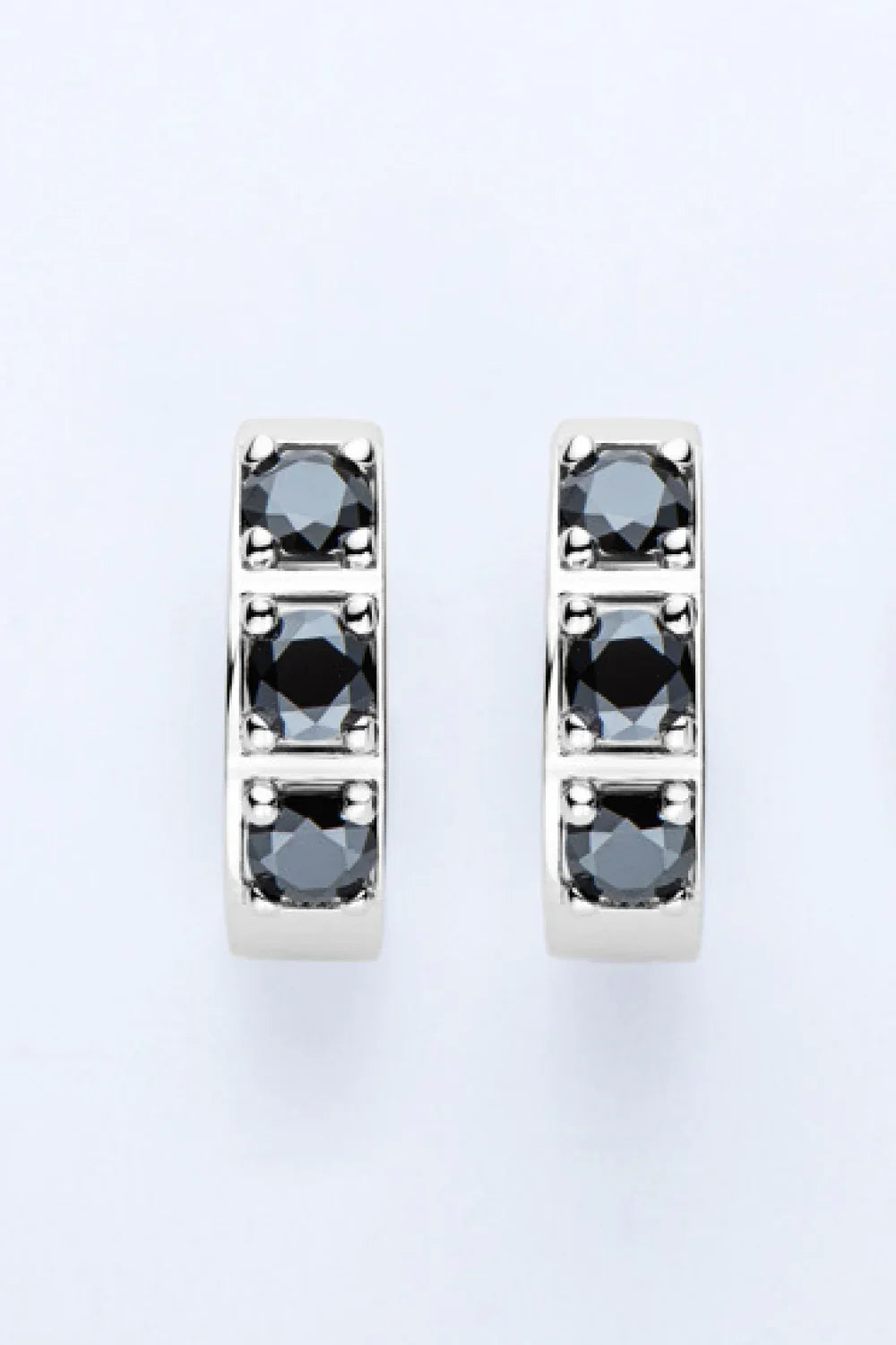 Minimalist Inlaid Moissanite Huggie Earrings - Southern Shores Clothing