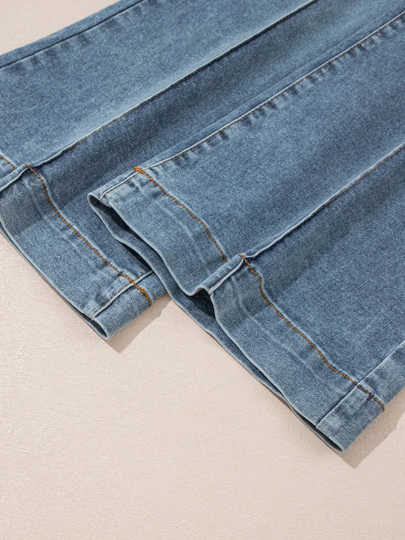 Coastal High-Waisted Flare Jeans With Seam Detail - Southern Shores Clothing