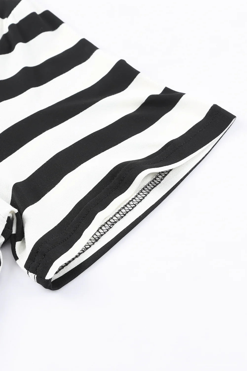 Striped V-Neck Short Sleeve Side Slit Dress - Southern Shores Clothing