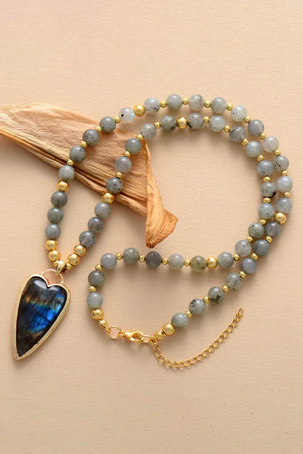 Copper-Accented Natural Stone Beaded Pendant Necklace - Southern Shores Clothing